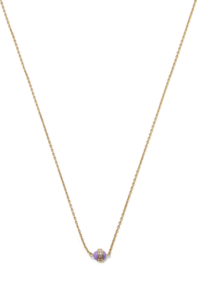 The Single Purple Atom Necklace, 18k Yellow Gold & Diamonds